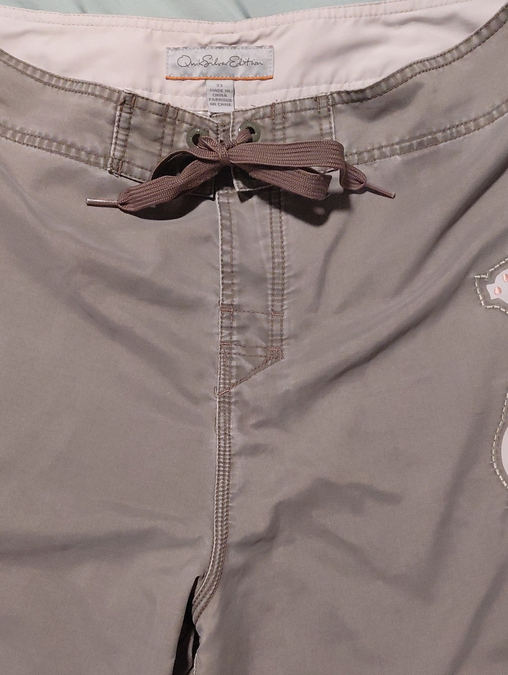 Quiksilver Men's Light Olive Green Drawstring Hybrid Swim Shorts
